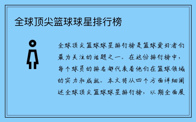全球顶尖篮球球星排行榜